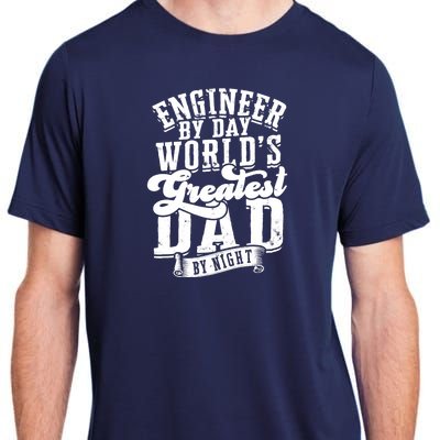 Engineer By Day World's Greatest Dad By Night Mechanical Adult ChromaSoft Performance T-Shirt