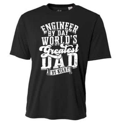 Engineer By Day World's Greatest Dad By Night Mechanical Cooling Performance Crew T-Shirt