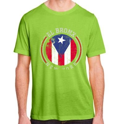 El Bronx Design Gift Puerto Rico Boricua Bandera Flag Varsity Gift Adult ChromaSoft Performance T-Shirt