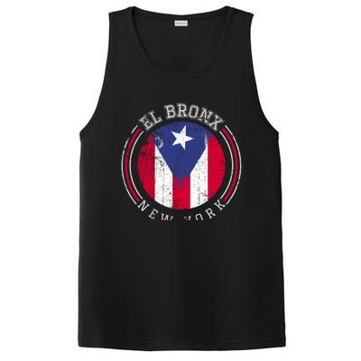 El Bronx Design Gift Puerto Rico Boricua Bandera Flag Varsity Gift PosiCharge Competitor Tank