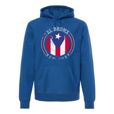 El Bronx Design Gift Puerto Rico Boricua Bandera Flag Varsity Gift Premium Hoodie