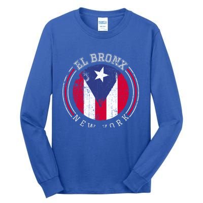 El Bronx Design Gift Puerto Rico Boricua Bandera Flag Varsity Gift Tall Long Sleeve T-Shirt