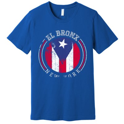 El Bronx Design Gift Puerto Rico Boricua Bandera Flag Varsity Gift Premium T-Shirt