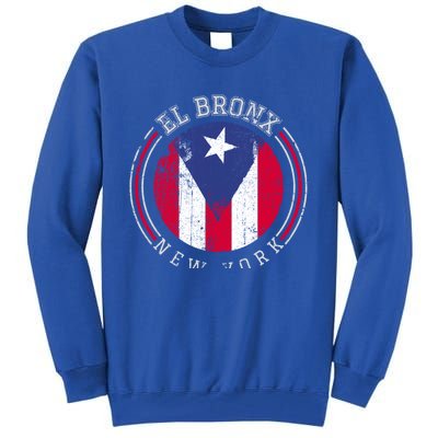 El Bronx Design Gift Puerto Rico Boricua Bandera Flag Varsity Gift Tall Sweatshirt