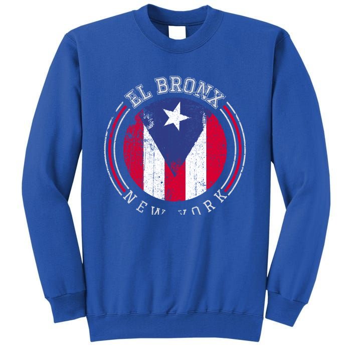 El Bronx Design Gift Puerto Rico Boricua Bandera Flag Varsity Gift Tall Sweatshirt