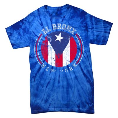 El Bronx Design Gift Puerto Rico Boricua Bandera Flag Varsity Gift Tie-Dye T-Shirt