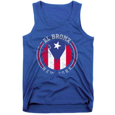 El Bronx Design Gift Puerto Rico Boricua Bandera Flag Varsity Gift Tank Top