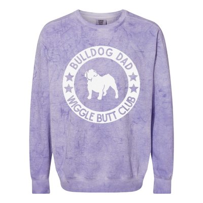 English Bulldog Dad Wiggle Butt Club Fathers Day Colorblast Crewneck Sweatshirt