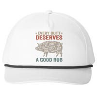 Every Butt Deserves A Good Rub Pork Smoking Party Bbq Funny Snapback Five-Panel Rope Hat