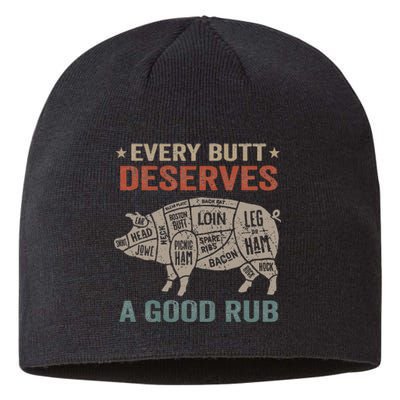 Every Butt Deserves A Good Rub Pork Smoking Party Bbq Funny Sustainable Beanie