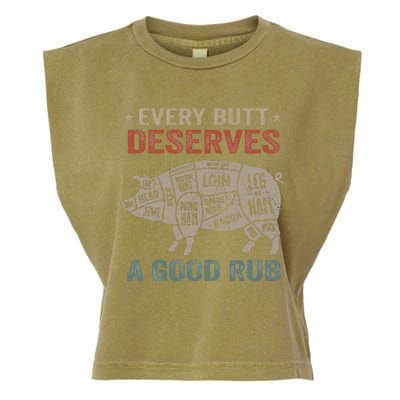 Every Butt Deserves A Good Rub Pork Smoking Party Bbq Funny Garment-Dyed Women's Muscle Tee