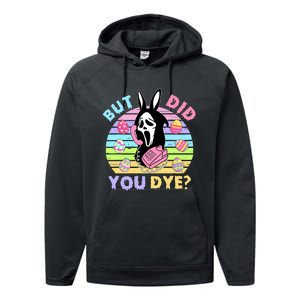 Easter But Did You Dye Easter Day Horror Bunny Ear Graphic Performance Fleece Hoodie