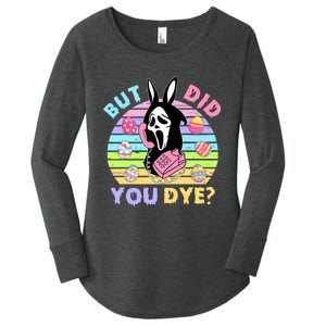 Easter But Did You Dye Easter Day Horror Bunny Ear Graphic Women's Perfect Tri Tunic Long Sleeve Shirt