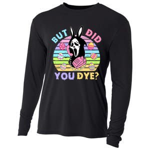 Easter But Did You Dye Easter Day Horror Bunny Ear Graphic Cooling Performance Long Sleeve Crew