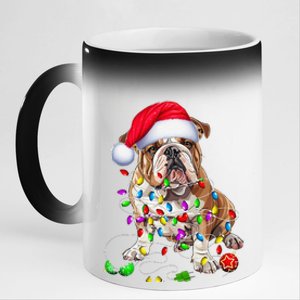 English Bulldog Dog Christmas Ornament Tree Dog Mom Dad 11oz Black Color Changing Mug