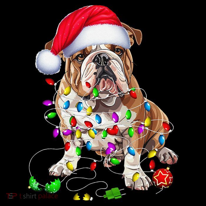 English Bulldog Dog Christmas Ornament Tree Dog Mom Dad Premium T-Shirt
