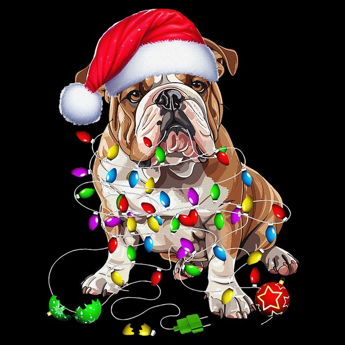 English Bulldog Dog Christmas Ornament Tree Dog Mom Dad Kids T-Shirt