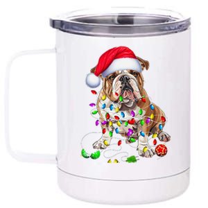 English Bulldog Dog Christmas Ornament Tree Dog Mom Dad 12 oz Stainless Steel Tumbler Cup