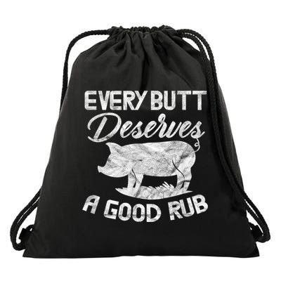 Every Butt Deserves A Good Rub Funny BBQ Drawstring Bag