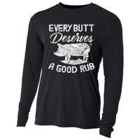 Every Butt Deserves A Good Rub Funny BBQ Cooling Performance Long Sleeve Crew