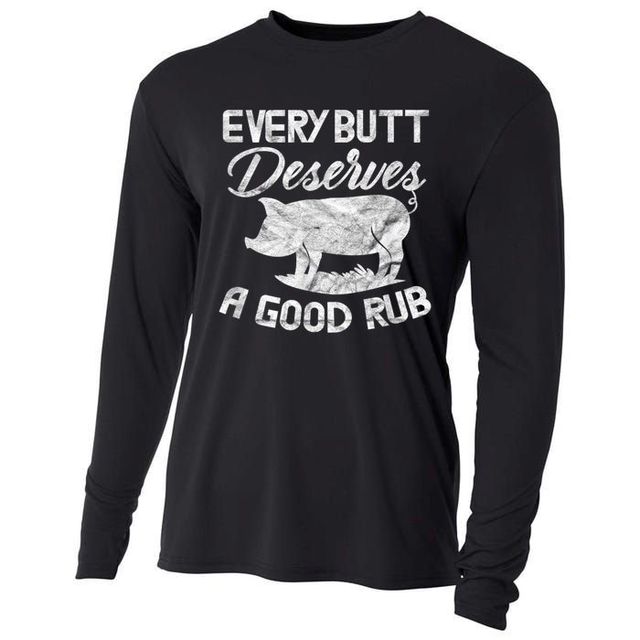 Every Butt Deserves A Good Rub Funny BBQ Cooling Performance Long Sleeve Crew