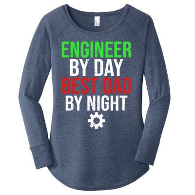 Engineer By Day Best Dad By Night Engineering Father Dad Gift Women's Perfect Tri Tunic Long Sleeve Shirt