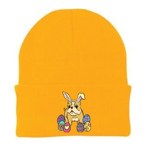 Easter Bulldog Dog Mom Dad Funny Gift Egg Hunt Knit Cap Winter Beanie