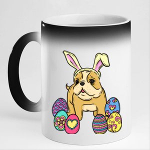 Easter Bulldog Dog Mom Dad Funny Gift Egg Hunt 11oz Black Color Changing Mug