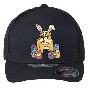 Easter Bulldog Dog Mom Dad Funny Gift Egg Hunt Flexfit Unipanel Trucker Cap