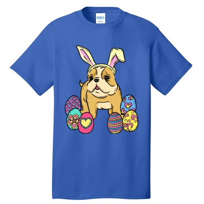 Easter Bulldog Dog Mom Dad Funny Gift Egg Hunt Tall T-Shirt