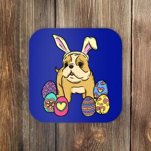 Easter Bulldog Dog Mom Dad Funny Gift Egg Hunt Coaster