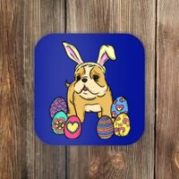 Easter Bulldog Dog Mom Dad Funny Gift Egg Hunt Coaster