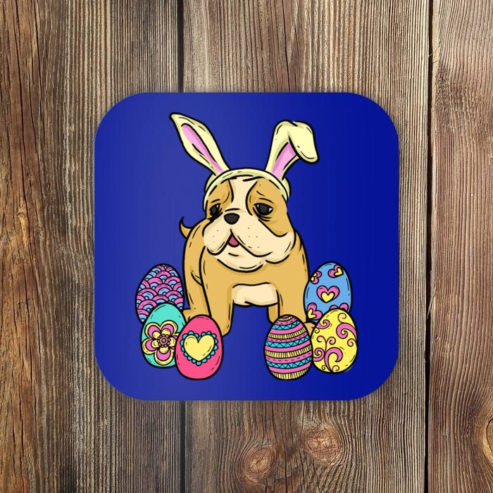 Easter Bulldog Dog Mom Dad Funny Gift Egg Hunt Coaster