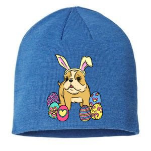 Easter Bulldog Dog Mom Dad Funny Gift Egg Hunt Sustainable Beanie