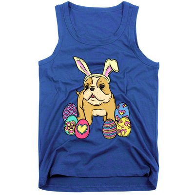 Easter Bulldog Dog Mom Dad Funny Gift Egg Hunt Tank Top