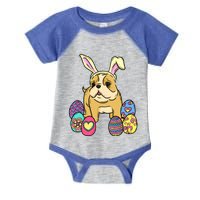 Easter Bulldog Dog Mom Dad Funny Gift Egg Hunt Infant Baby Jersey Bodysuit