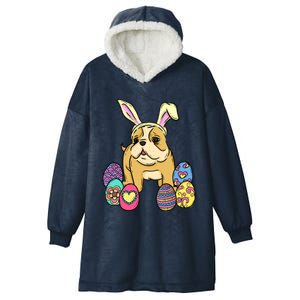 Easter Bulldog Dog Mom Dad Funny Gift Egg Hunt Hooded Wearable Blanket