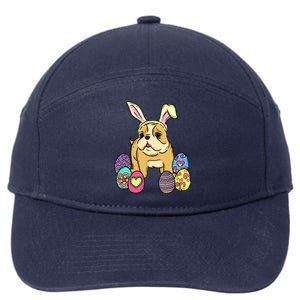 Easter Bulldog Dog Mom Dad Funny Gift Egg Hunt 7-Panel Snapback Hat