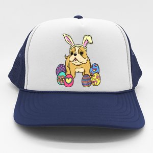 Easter Bulldog Dog Mom Dad Funny Gift Egg Hunt Trucker Hat