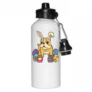 Easter Bulldog Dog Mom Dad Funny Gift Egg Hunt Aluminum Water Bottle