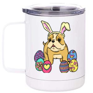 Easter Bulldog Dog Mom Dad Funny Gift Egg Hunt 12 oz Stainless Steel Tumbler Cup