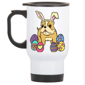 Easter Bulldog Dog Mom Dad Funny Gift Egg Hunt Stainless Steel Travel Mug