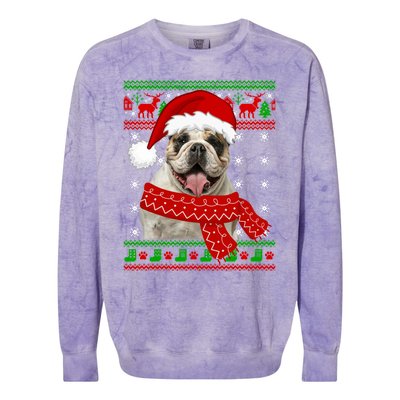 English Bulldog Dog Ugly Sweater Christmas Puppy Dog Lover Cool Gift Colorblast Crewneck Sweatshirt