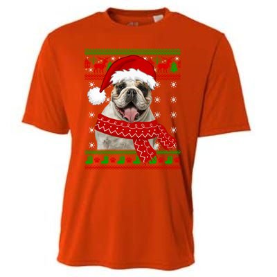 English Bulldog Dog Ugly Sweater Christmas Puppy Dog Lover Cool Gift Cooling Performance Crew T-Shirt