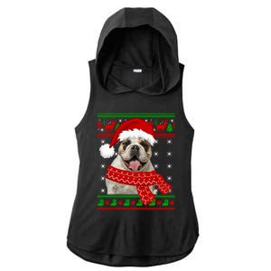 English Bulldog Dog Ugly Sweater Christmas Puppy Dog Lover Cool Gift Ladies PosiCharge Tri-Blend Wicking Draft Hoodie Tank