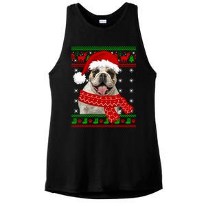 English Bulldog Dog Ugly Sweater Christmas Puppy Dog Lover Cool Gift Ladies PosiCharge Tri-Blend Wicking Tank