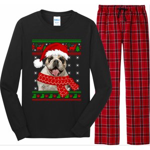 English Bulldog Dog Ugly Sweater Christmas Puppy Dog Lover Cool Gift Long Sleeve Pajama Set