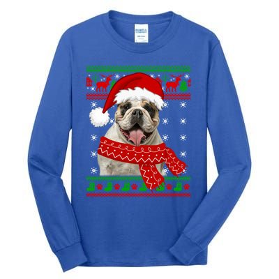 English Bulldog Dog Ugly Sweater Christmas Puppy Dog Lover Cool Gift Tall Long Sleeve T-Shirt