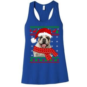 English Bulldog Dog Ugly Sweater Christmas Puppy Dog Lover Cool Gift Women's Racerback Tank