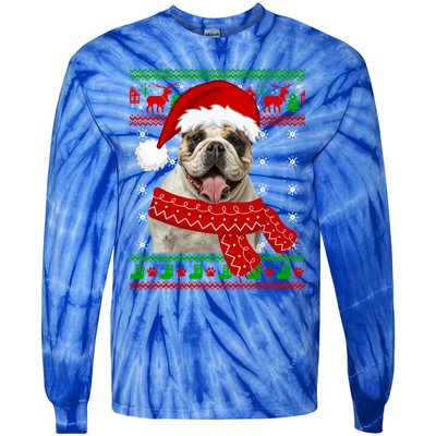 English Bulldog Dog Ugly Sweater Christmas Puppy Dog Lover Cool Gift Tie-Dye Long Sleeve Shirt